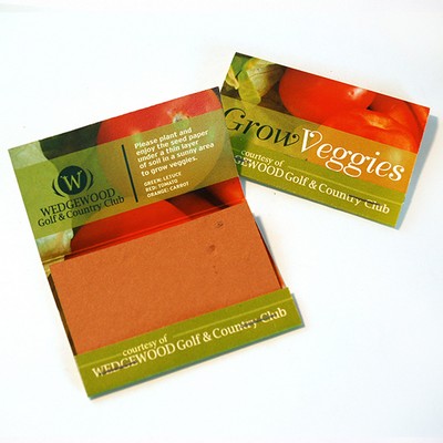 Large Veggie Seed Paper Matchbook, Double-Sided